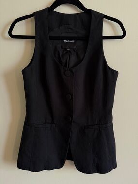 Madewell Scoopneck Cutaway Vest Black size 2
